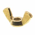 Prime-Line Wing Nuts, Cold-Forged, 1/4 in.-20, Solid Brass, 10PK 9076551